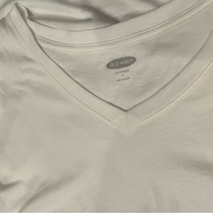 Old Navy white v neck tee, new without tags.